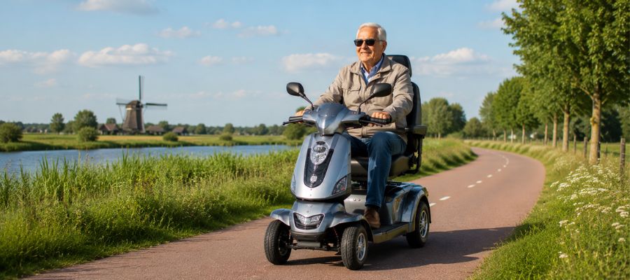 hoeveel km kan een scootmobiel rijden