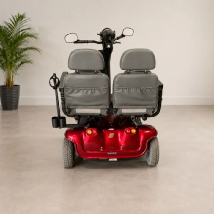 Shoprider 889DXD Duo – Tweedehands Bordeaux Rood Achterzijde